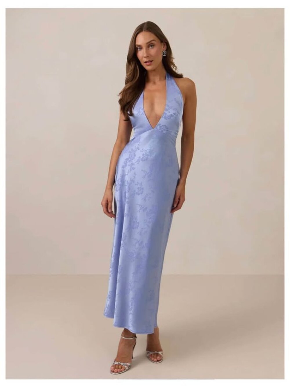 Park & Fifth Towne Halter Blue Dress - Size S